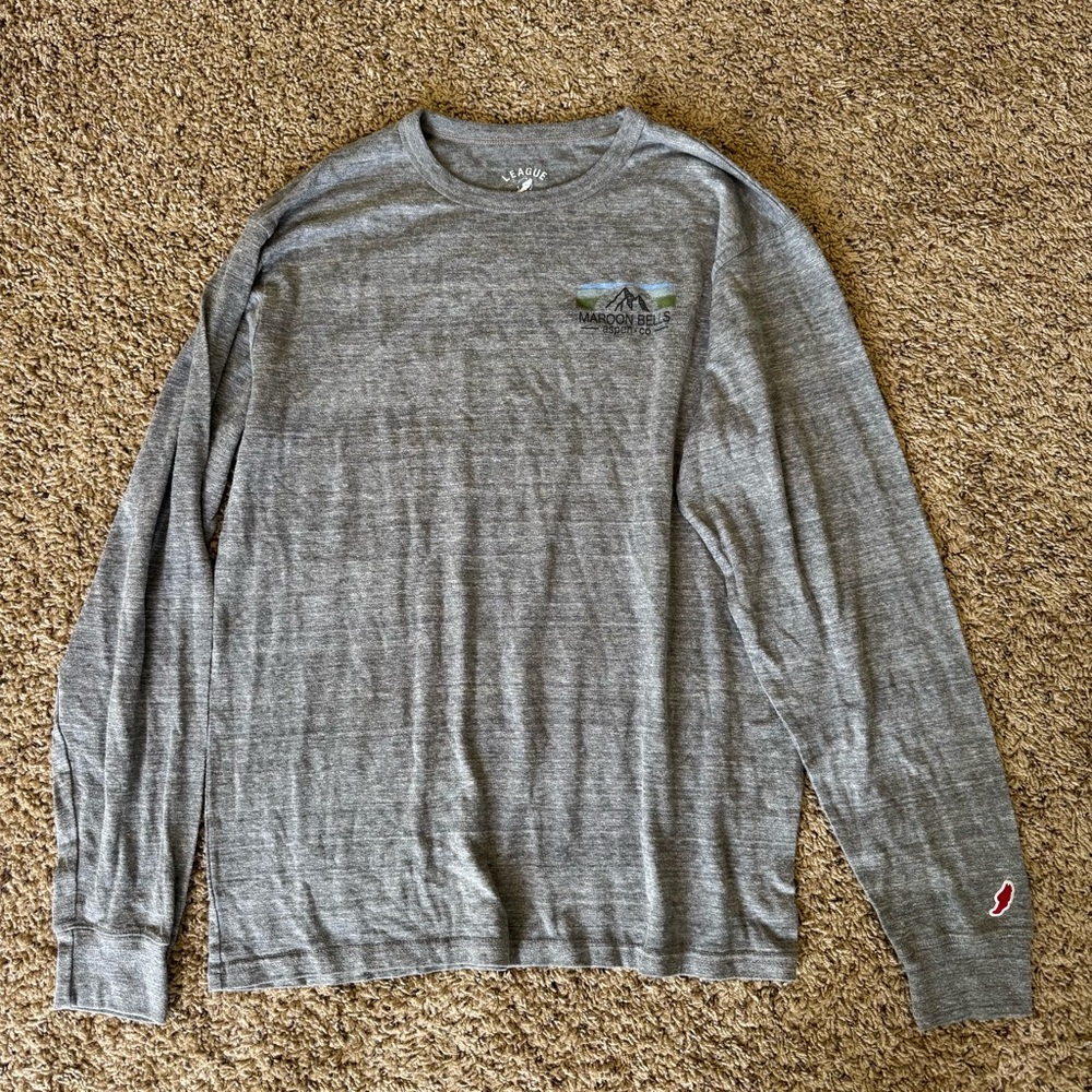 Aspen Maroon Bells White River National Forest League Long Sleeve Shirt, Large